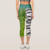 Leopard 80er Rock Tiger Zebra Streifen Spots Leggi Capri Leggings (Rückseite)