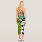 Leopard 80er Rock Tiger Zebra Streifen Spots Leggi Capri Leggings (Rückseite)