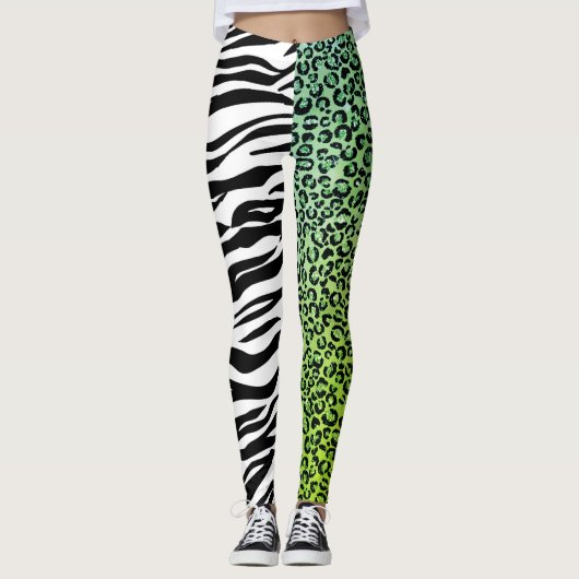 Leopard 80er Rock Tiger Zebra Streifen Spots Leggings (Vorderseite)