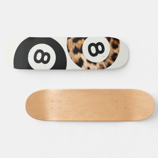 Leopard 8 Ball Chic Skateboard Wall Art (Horizontal)
