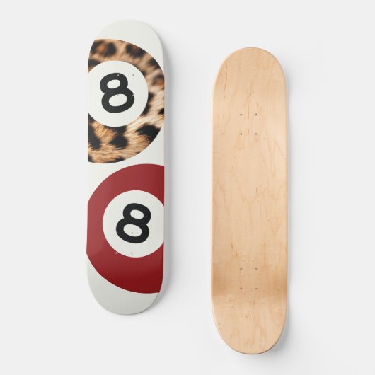 Leopard 8 Ball Chic Skateboard Wall Art (Vorderseite)
