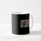Leopard 8. Klasse Lehrer erster Schultag zurück Kaffeetasse (VorderseiteRechts)