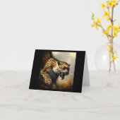 Leopard (8) Wildkatze Karte (Gelbe Blume)