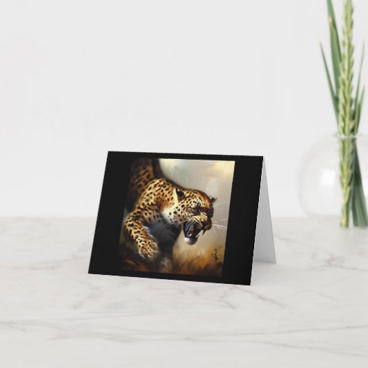 Leopard (8) Wildkatze Karte (Vorderseite)
