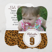 Leopard 9. Geburtstag: Bild:Party Einladung (Vorne/Hinten)