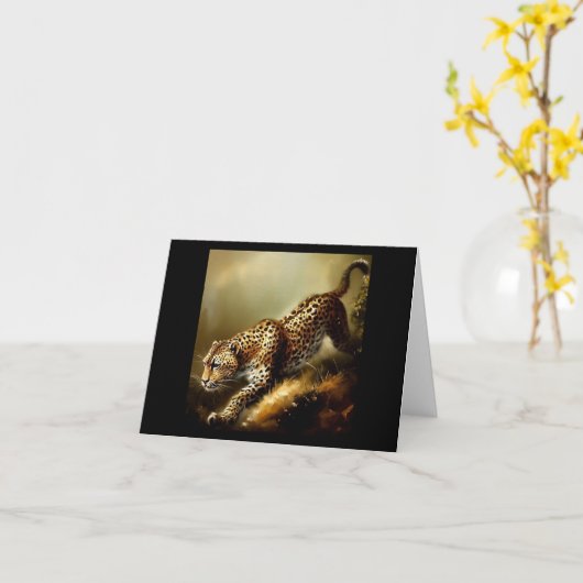 Leopard (9) Wildkatze Karte (Gelbe Blume)