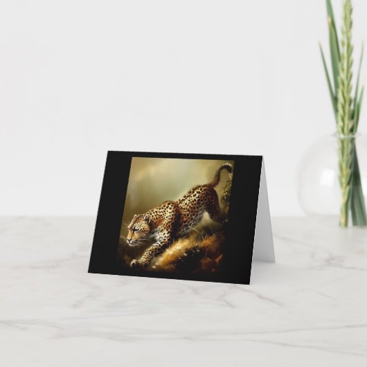 Leopard (9) Wildkatze Karte (Vorderseite)
