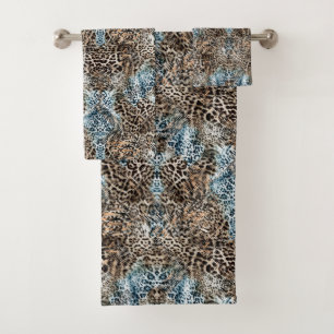 Leopard Abstrakt Print Handtuch Set