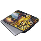 Leopard-Abstrakte Kunst Laptopschutzhülle (Vorne Knopf)