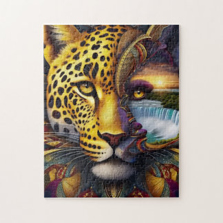Leopard-Abstrakte Kunst Puzzle