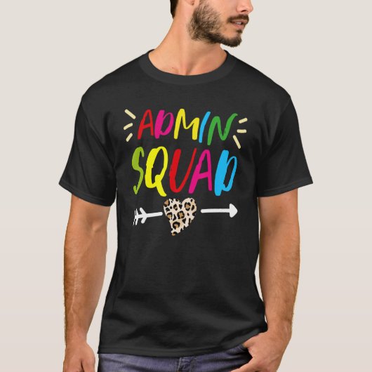 Leopard Admin Squad School Admin Assistentin Admin T-Shirt (Vorderseite)