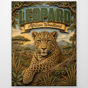 Leopard Afrikanisches Waldland POPCUT Postkarte