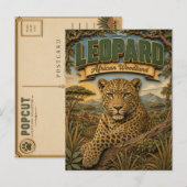 Leopard Afrikanisches Waldland POPCUT Postkarte (Vorne/Hinten)