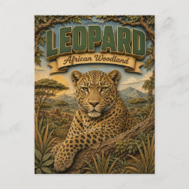 Leopard Afrikanisches Waldland POPCUT Postkarte