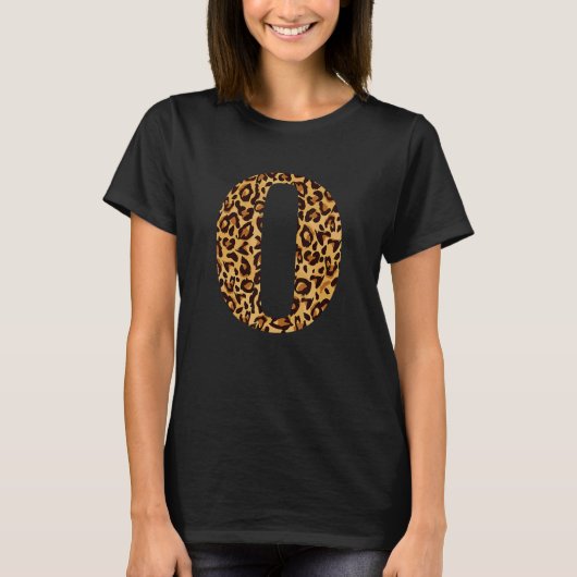 Leopard Alphabet O Schullehrer Schüler Kinder T-Shirt (Vorderseite)