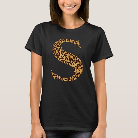Leopard Alphabet S   Lehrer Schüler Kinder T-Shirt (Vorderseite)