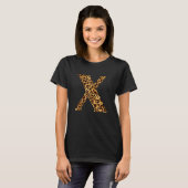 Leopard Alphabet X   School Teachers Students Kids T-Shirt (Vorne ganz)