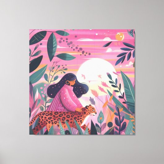 Leopard am Internationalen Frauentag Leinwanddruck (Vorderseite)