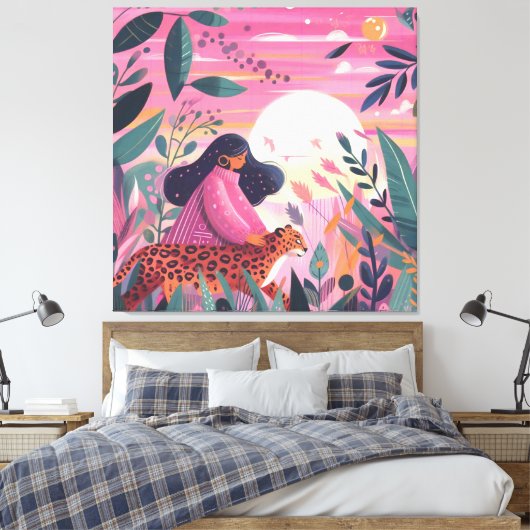 Leopard am Internationalen Frauentag Leinwanddruck (Insitu (Schlafzimmer))