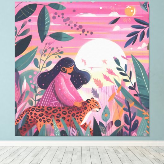 Leopard am Internationalen Frauentag Leinwanddruck (Insitu (Holzboden))