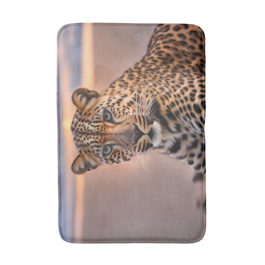 Leopard am Strand Badematte (Vorderseite Vertikal)