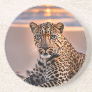 Leopard am Strand Getränkeuntersetzer