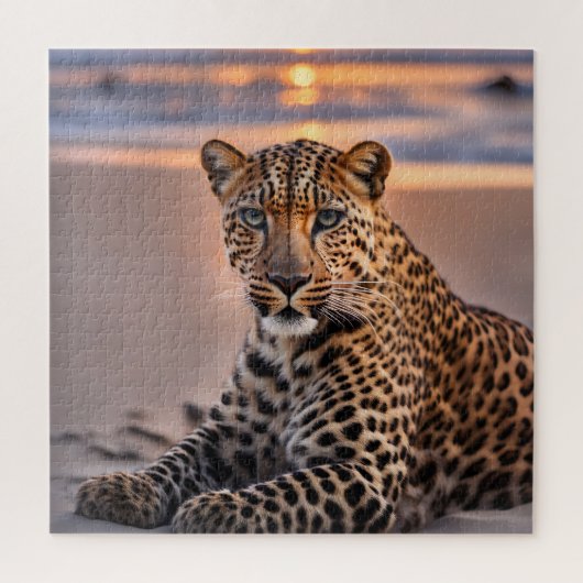 Leopard am Strand Puzzle (Vertikal)