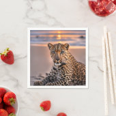 Leopard am Strand Serviette (Beispiel)