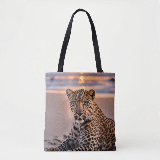 Leopard am Strand Tasche (Vorderseite)
