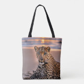 Leopard am Strand Tasche (Rückseite)