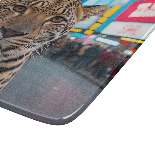 Leopard am Times Square Schneidebrett (Ecke)