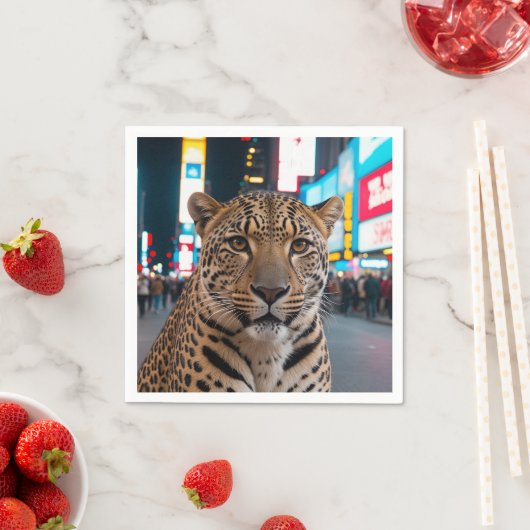 Leopard am Times Square Serviette (Beispiel)
