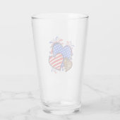 Leopard American Flag Herz 4. Juli USA Glas (Rückseite)