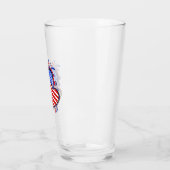 Leopard American Flag Herz 4. Juli USA Glas (Links)