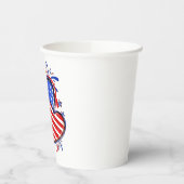 Leopard American Flag Herz 4. Juli USA Pappbecher (Links)