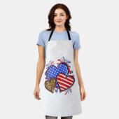 Leopard American Flag Herz 4. Juli USA Schürze (Getragen)