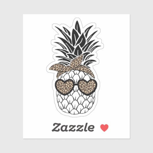 Leopard Ananas Sonnenbrille Aloha Beaches Hawaii Aufkleber (Blatt)