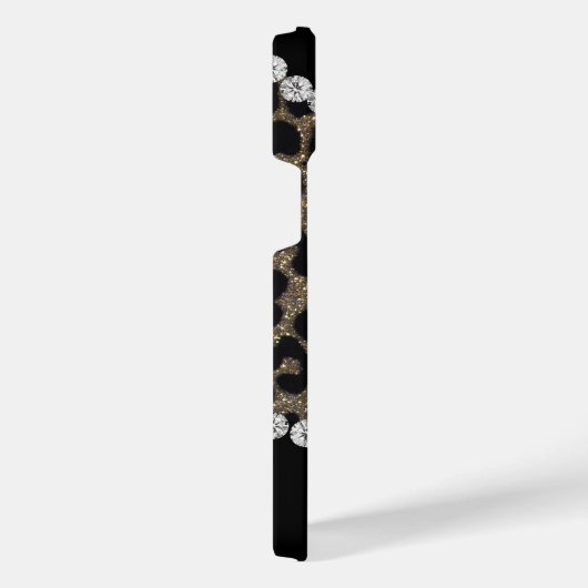 Leopard and Diamond Monogram iPhone Hülle (Rechte Seite)