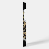Leopard and Diamond Monogram iPhone Hülle (Linke Seite)