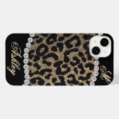 Leopard and Diamond Monogram iPhone Hülle (Rückseite (Horizontal))