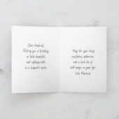 Leopard and Full Moon | Happy Birthday Husband Karte (Innenseite)