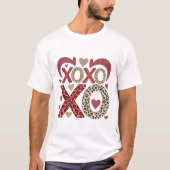 leopard and glitter XOXO Pattern T-Shirt (Vorderseite)