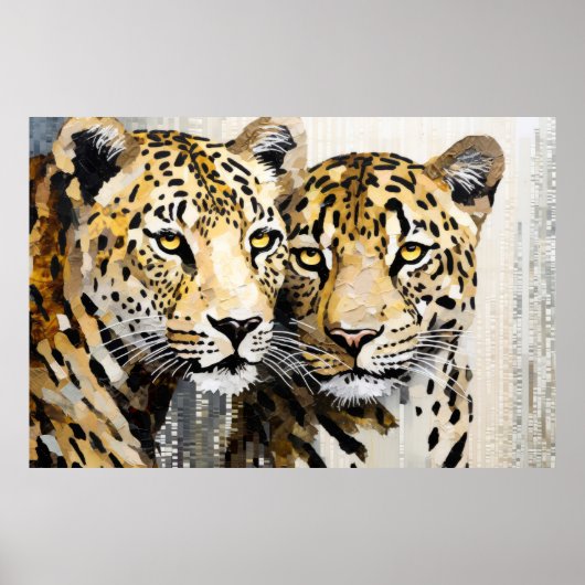 Leopard Animal Art Deco Paint Mosaic Poster (Vorne)