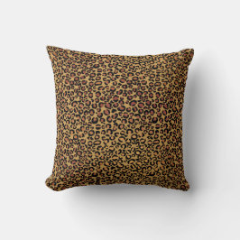 Leopard Animal Black Honey Gold Bronze African Kissen