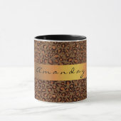 Leopard Animal Black Honey Gold Streifen Name Coff Tasse (Zentrum)