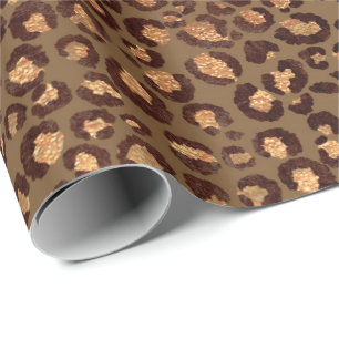 Leopard Animal Bronze Gold Black Honey African Lux Geschenkpapier
