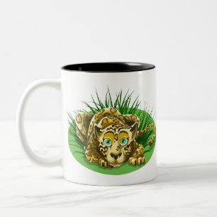 Leopard Animal Cat Wild Cat Nature Wild Wildlife Zweifarbige Tasse