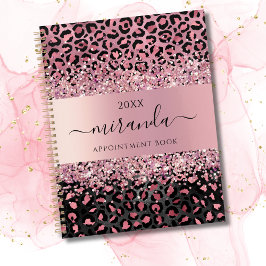 Leopard Animal Cheetah Black Pink Beauty Salon Planer