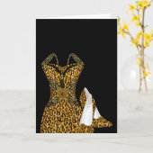 Leopard Animal High Heel Shoes Dress Karte (Gelbe Blume)