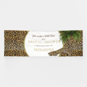 Leopard Animal Muster Elegantes Palm Party Banner (Horizontal)